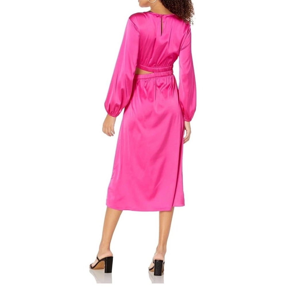 NWT L The Drop Jacob‎ Long Sleeve Cut Out Midi Dress,  Women's  Hot Pink - Picture 3 of 3
